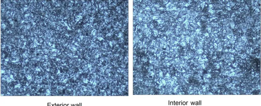 Figure 4. L-80 Metallography of exterior and interior wall of L-80, magnification =200 