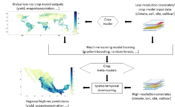 Figure 1. Schematic representation of the downscaling approach presented in this study