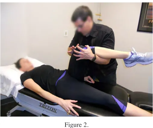 Figure 2. Flexion-Adduction-Internal Rotation Test. The patient is 