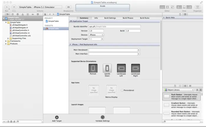 Fig. 3.2 - Plantilla creada per Xcode per a “Single View Application”