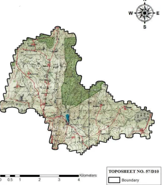 Figure 1. Location map of Kharadya microwatershed. 