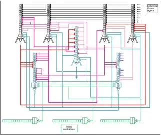 Figure 1. Hippocampal formation CA3 microcircuit showing pyramidal, basket and OL-M cells