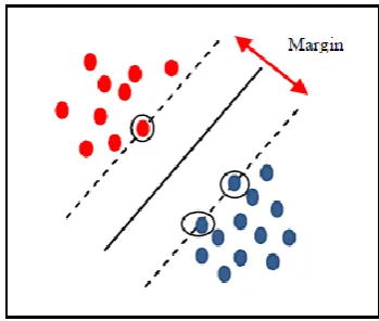 Fig 3.6.4: Shows the formation of hyperplane and also the how the image is classified 