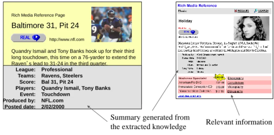 Figure 2.1: Rich Media Reference system in early 2000s for different domains.