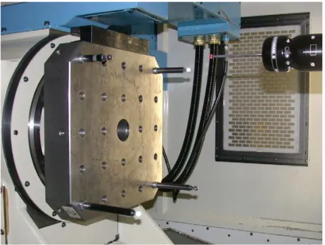 Figure 2.9: Artefact configuration on five-axis machine (Erkan et al., 2011) 