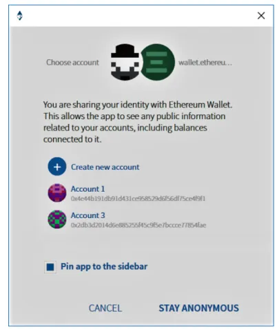 Figure 2.10: Ethereum wallet create new account