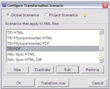Figure 4. The XSL-FO transformation configuration dialog