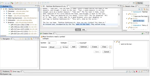 Figure 2.6: Screenshot of the Story Workbench annotation tool by Finlayson 1 .