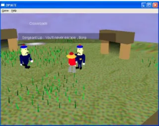 Figure 2.10: Screenshot from an interactive storytelling session in OPIATE by Fairclough 6 (reproduced with permission).