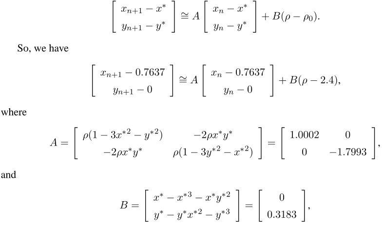 Figure 15: Controlled period-one orbit of system (6.1) with ( x0, y 0) =  ( 0,. 0 7)