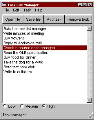 Figure 4.1: The Task List Manager Application