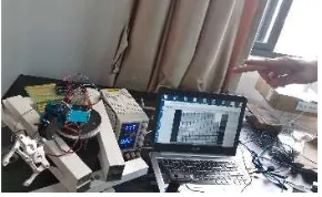 Figure 7. (a) Realistic test scenario of gesture “Peace”