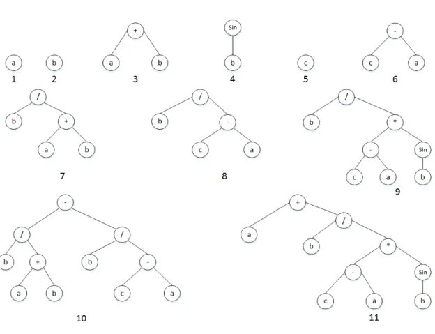 Figure 2.10: MEP chromosome genes represented as trees 