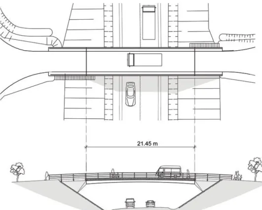 Fig.  1: Elevation and plan view of Friedberg Bridge (Knippers Helbig Consulting Engineers) 