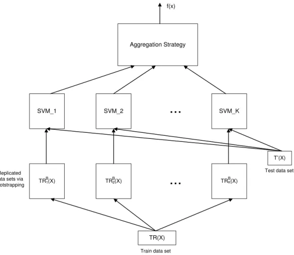 Figure 3-4: General Architecture for SVM Ensemble (Kim et al., 2003)