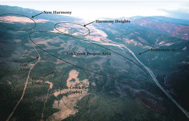 Figure 1. Aerial view of the Ash Creek project area looking northeast (posttreatment)