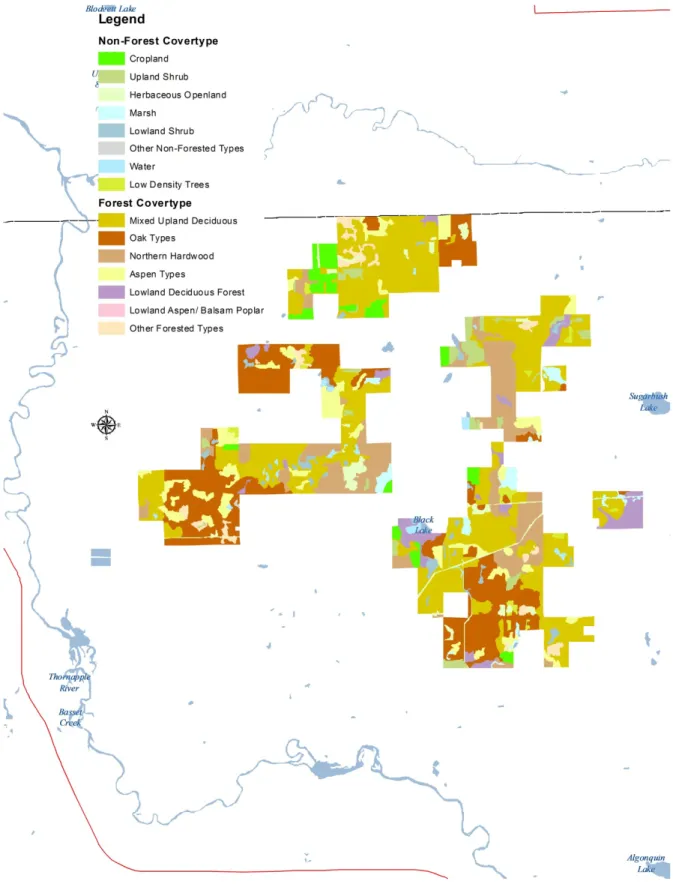 Figure 3 : Covertype map of the Middleville State Game Area. 