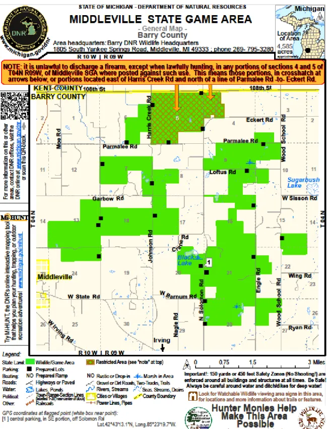 Figure 1: Middleville State Game Area Map. 