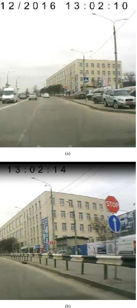 Figure 4. Entrance to the unregulated intersection equipped with a "STOP" sign. 
