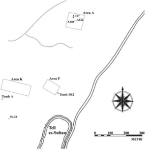 Fig. 9: Schematic plan of the Jericho necropolis  with the localisation of EB II tombs  exca-vated by J