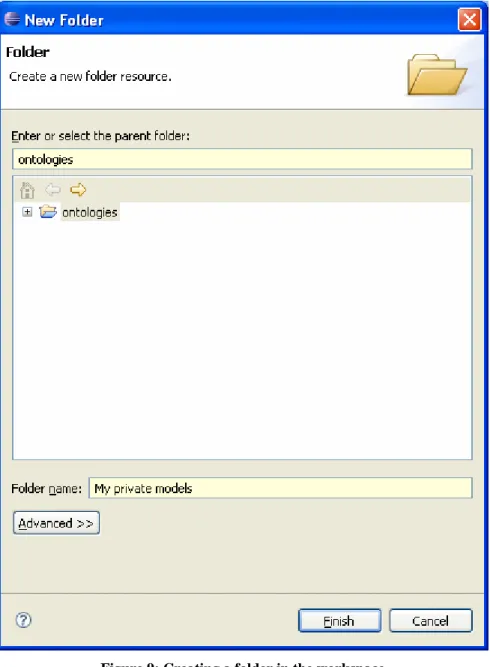 Figure 9: Creating a folder in the workspace 