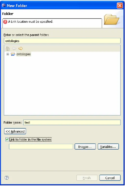 Figure 10: Creating a linked folder 