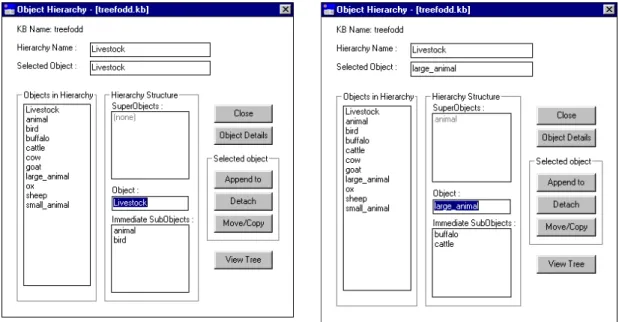 Figure 7.29 ‘Object Hierarchy’ dialog box  Figure 7.30  Highlighting large_animal in the 