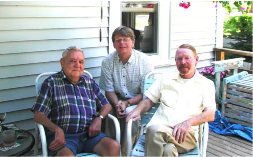 Fig. 6. From left to right: Leroy C. Stevens, John Gearhart and Peter Hoppe in Bar Harbor, 2001.