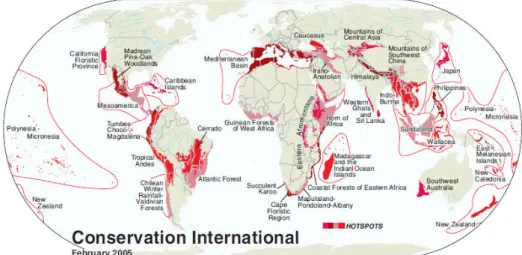 Figure 2. Global biodiversity hotspots
