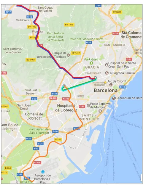 Fig. 3. Map of Routes 