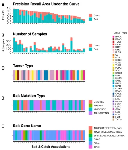 Figure 4.7: Bait Catch Association Data Panel. Panel shows bait and catch annotations for the 35 baits in which associations were found