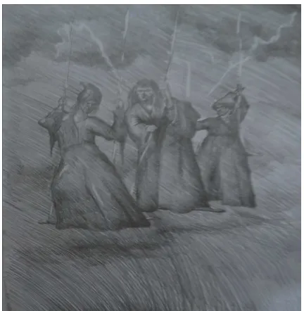 Fig. 2. Image of the three Sisters if they flew into the stage through free-flying wires) 
