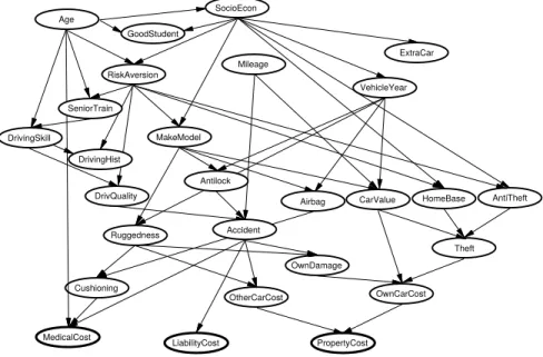 Figure 3.1: The car insurance network (Binder et al. 1997).