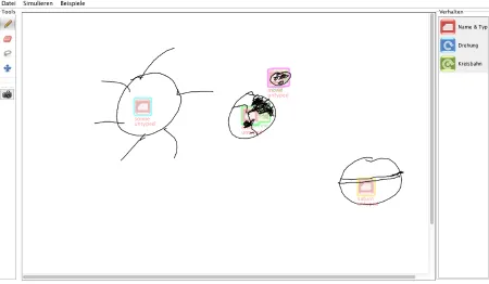 Figure 1. One student’s drawing of the ﬁrst task within the modeling program SimSketch