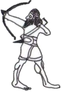 Fig 9. An Assyrian barefoot archer (Ibid) 