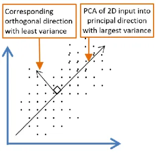 Figure 5. Linear representation of a 2D data input using PCA 