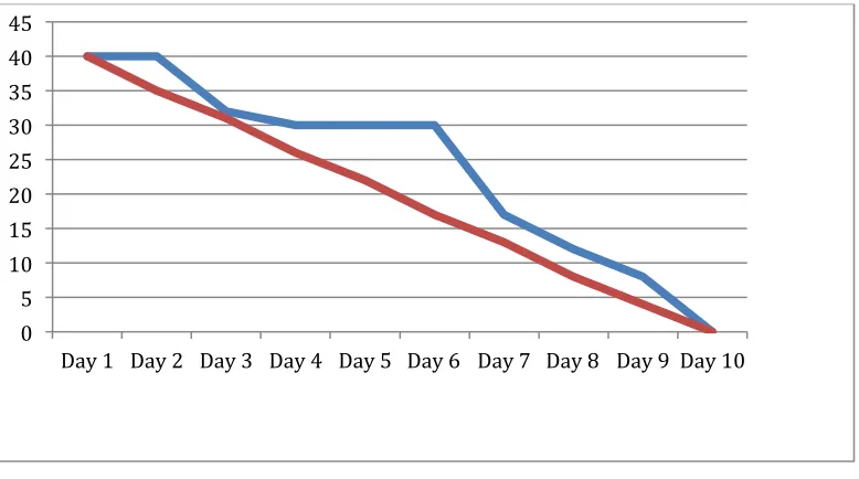 Figure 5: Example of a burn down chart 
