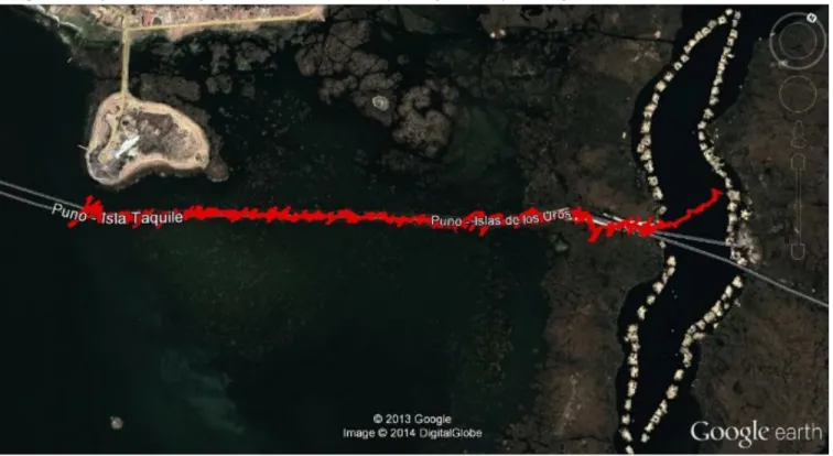 Figure 9 The trip back to Puno as determined by Receiver Y after Cooperative Scalar Tracking and navigation computations