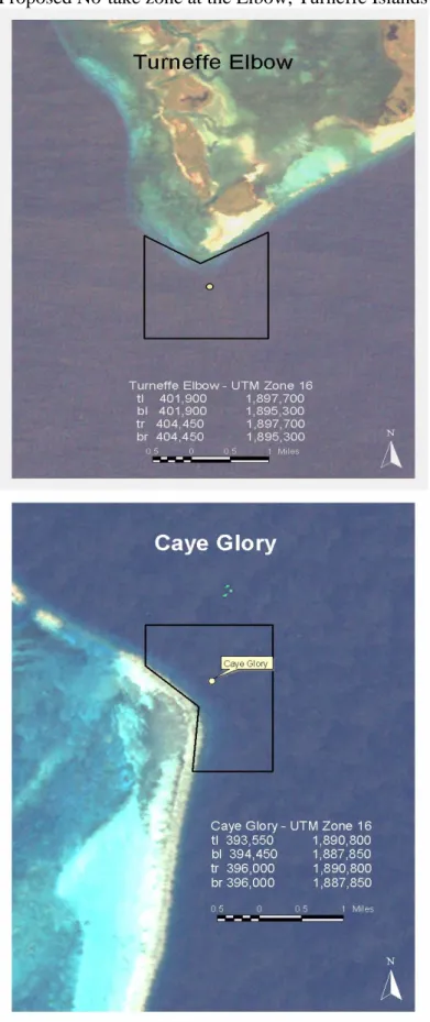 Figure 6  Proposed No-take zone at the Elbow, Turneffe Islands 