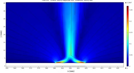 Figure 5.5: Primary vortices form on both sides of the vertical jet