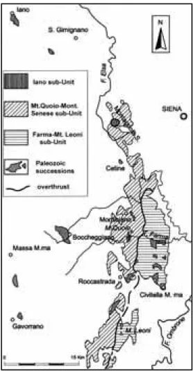 Figure 15 - Tectonic sketch map of the Iano-Monticiano- Iano-Monticiano-Roccastrada-Mt