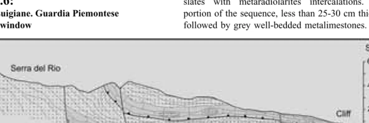 Figure 14 - Geological section illustrating  stop 2.5 at the Scogliera (Cliff) dei Rizzi, S of Cittadella del Capo