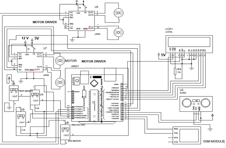 Fig 2: Schematic Diagram Using Proteus Tool 