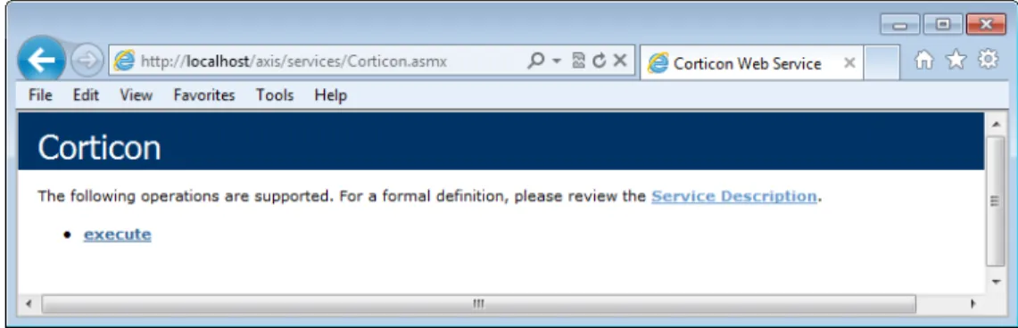 Figure 2: Testing the Corticon Web Service