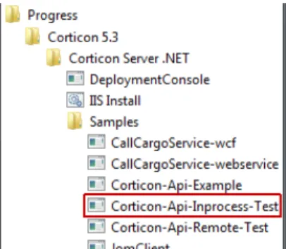 Figure 3: Top Portion of the .NET Server in-process API consoleTesting the installed Corticon .NET Server