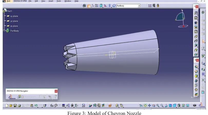 Figure 5: Mesh of Chevron Nozzle 