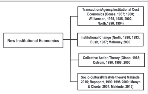 FIGURE 3.2  A framework of the branches and interconnectedness of the NIE rationale Source: Modified from Agboola (2015) and Mooya and Cloete (2007)