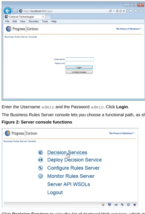 Figure 1: Server web console login page