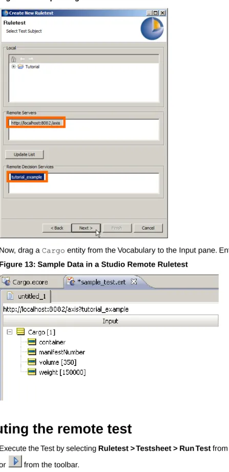 Figure 13: Sample Data in a Studio Remote RuletestChapter 7: Consuming a decision service