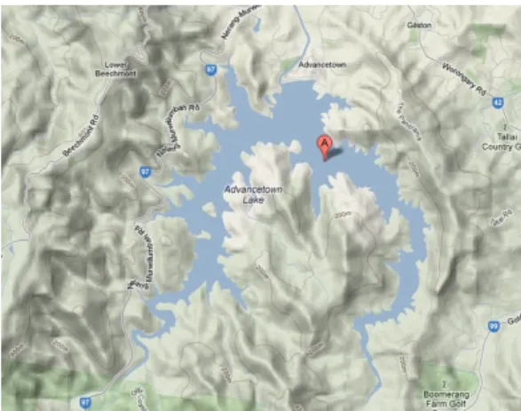 Figure 1.   Hinze dam location map
